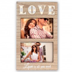 Cornice portafoto 10x15 retroilluminata in legno con scritta Love
