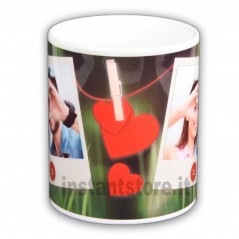 Tazza in ceramica San Valentino personalizzata con foto in polaroid - idea regalo