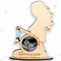 Porta ecografia donna incinta personalizzata in legno con foto - Hand Made