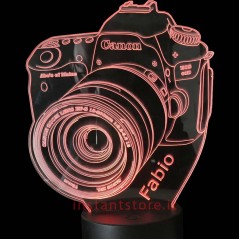Lampada led personalizzata con Nome fotocamera Canon 3d effect