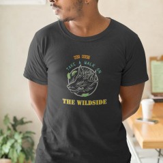 T-Shirt nera maglietta a tema musica Take A Walk On The Wildside