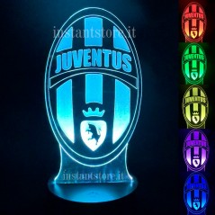 Lampada Calcio Juventus personalizzabile con led multicolore