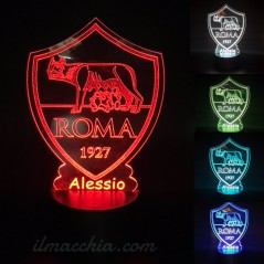 Lampada Calcio Roma personalizzabile con led multicolore